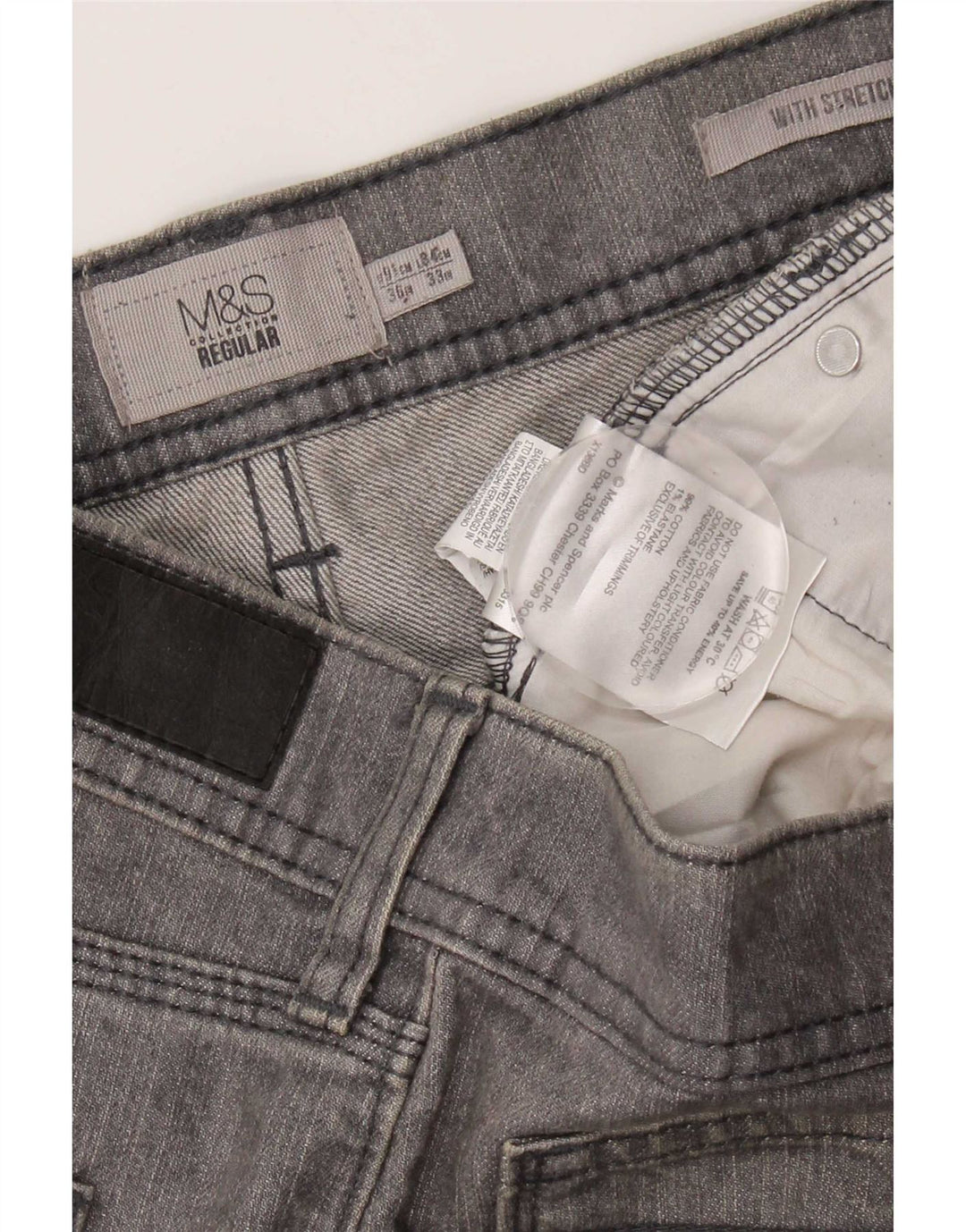 Marks & Spencer Damskie regularne proste dżinsy W36 L33 Szara bawełna