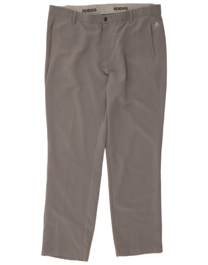 Adidas Męskie Proste Spodnie Chino W38 L32 Szary Poliester