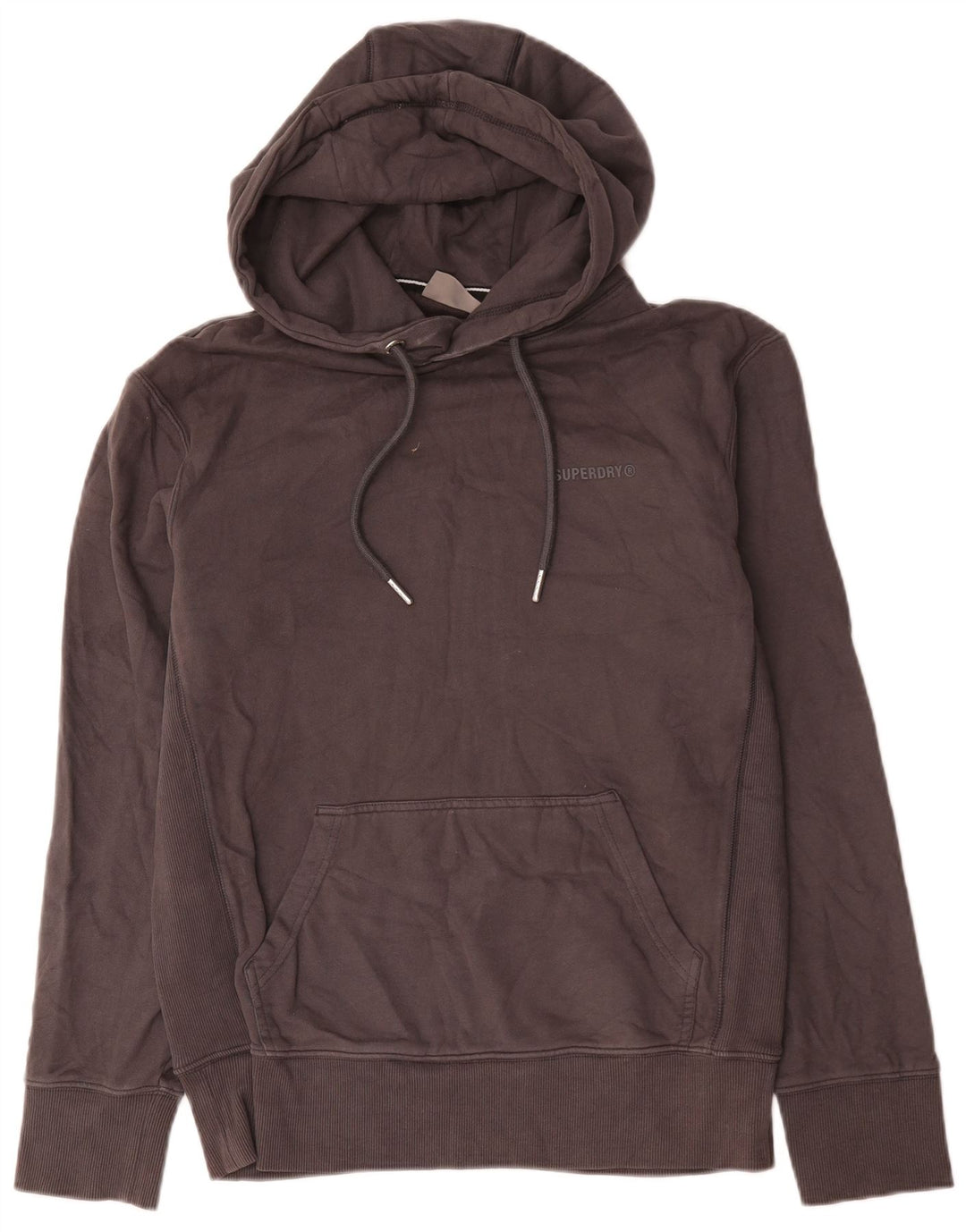 Męski sweter z kapturem Superdry, mały, szary, bawełniany