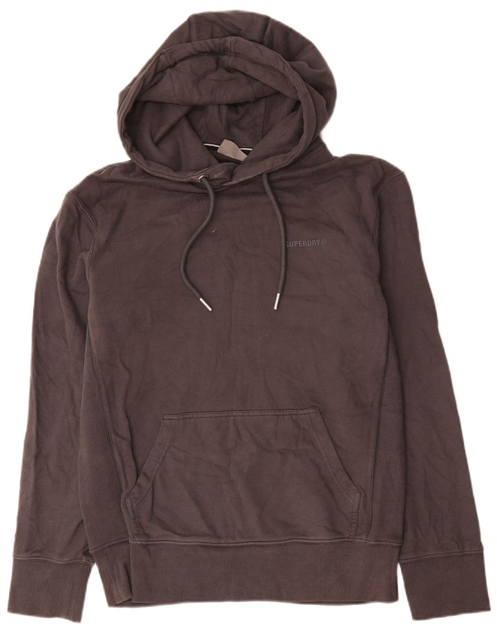 Męski sweter z kapturem Superdry, mały, szary, bawełniany