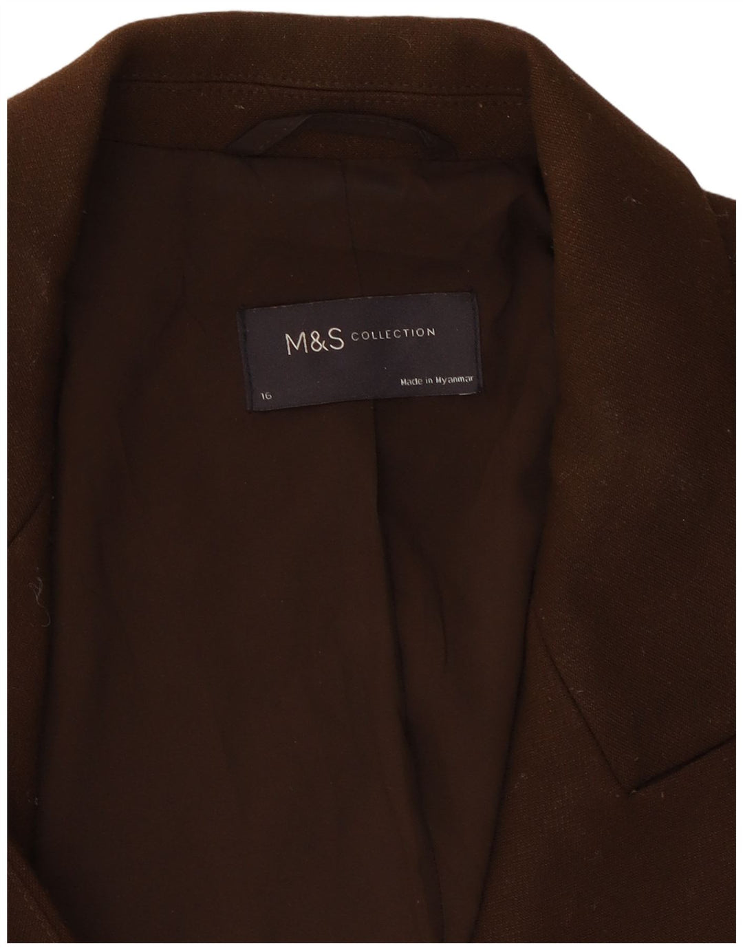 Marks & Spencer Damska marynarka dwurzędowa UK 16, duża brązowa