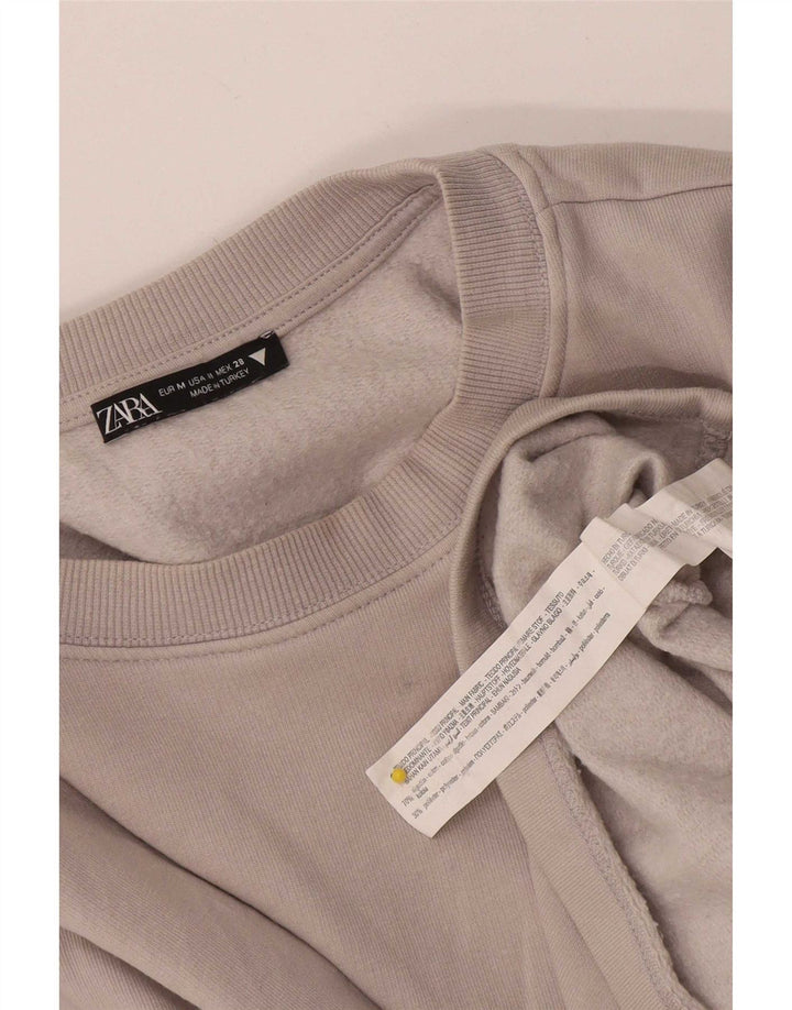 Bluza damska Zara Crop Sweter UK 14 Średnia szara bawełna