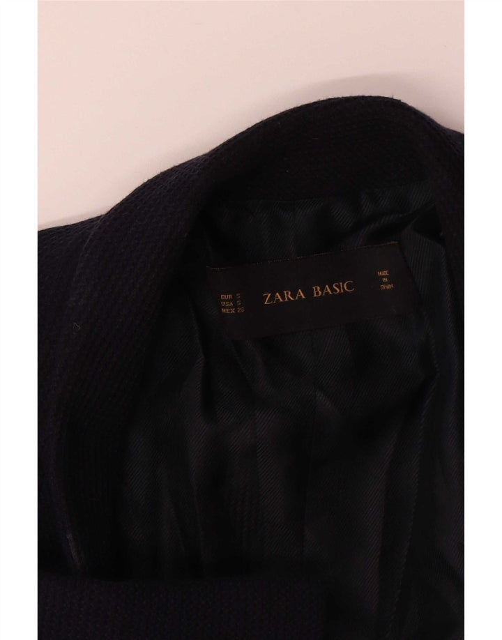 Damska marynarka Zara Oversize z rękawami 3/4 i otwartymi, UK 10, mała, granatowa