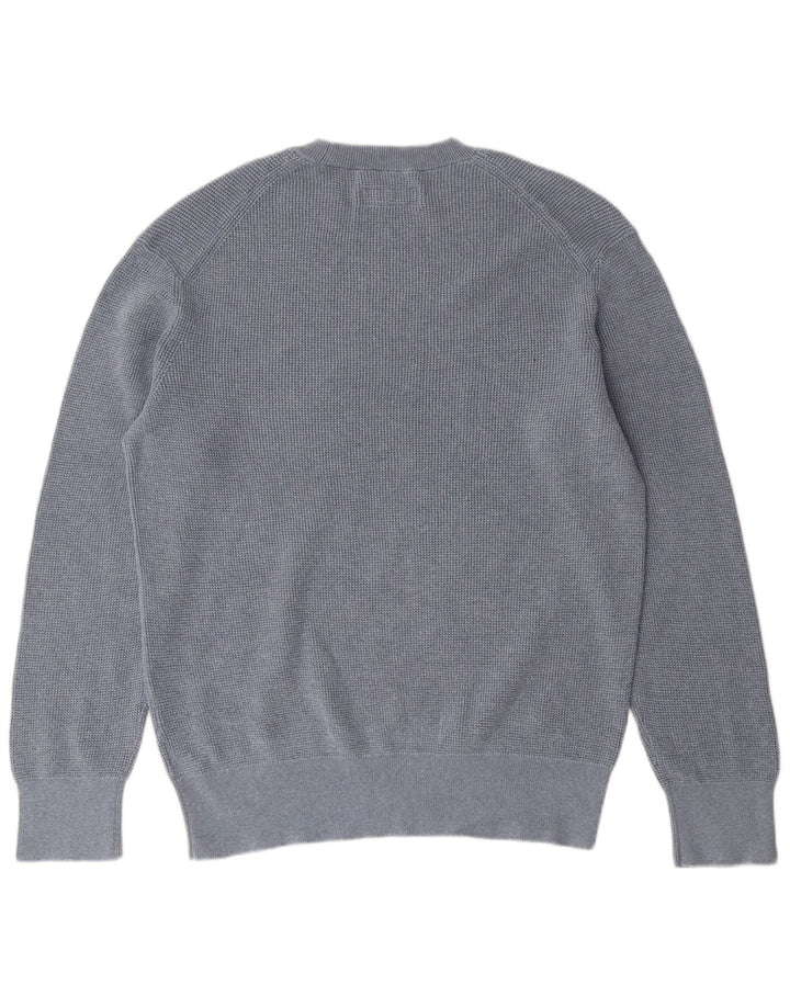 Męski sweter z okrągłym dekoltem ALL SAINTS, średni niebieski, bawełniany
