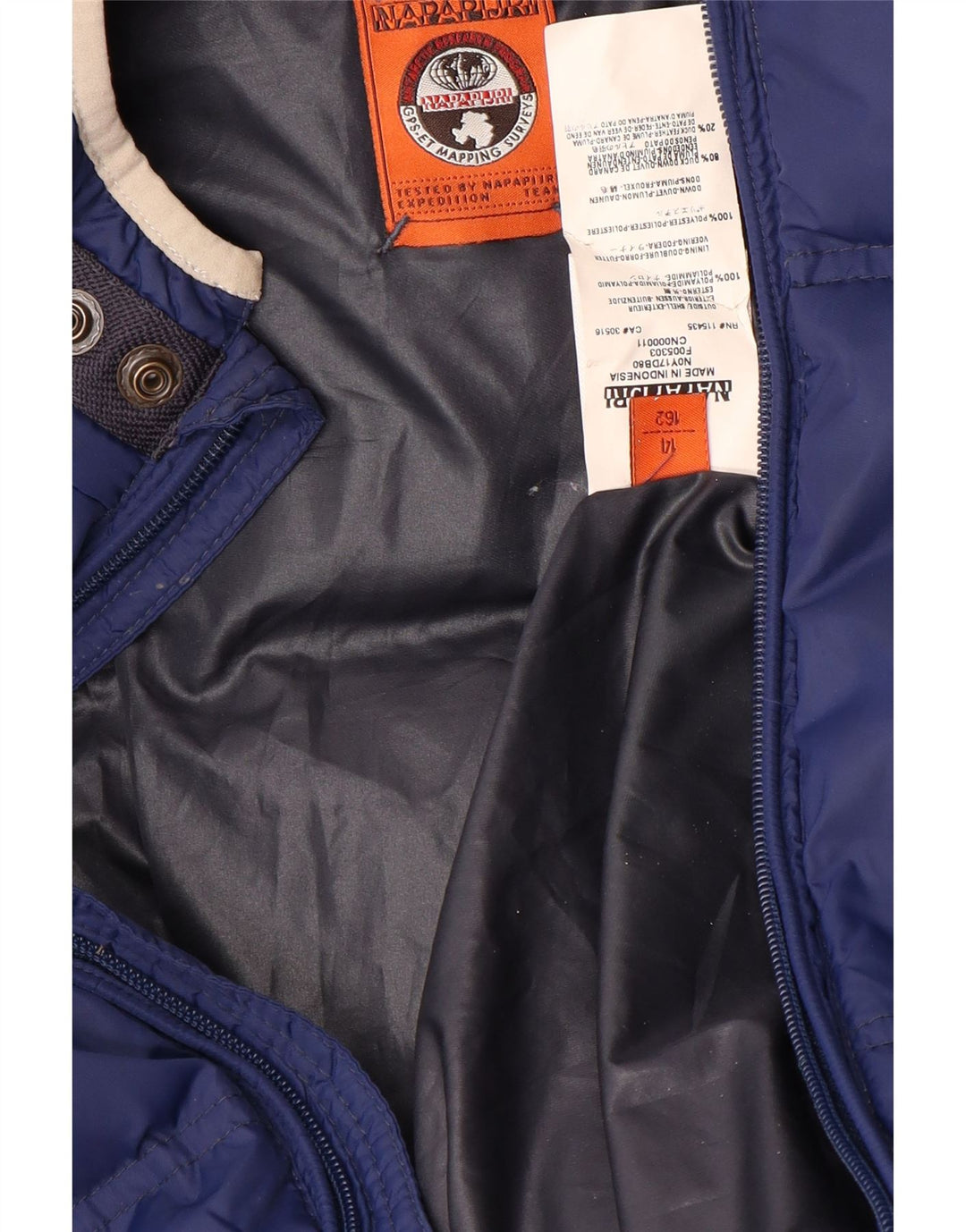 NAPAPIJRI Chłopięca ocieplana kurtka z kapturem, 13-14 lat, granatowa, poliamid