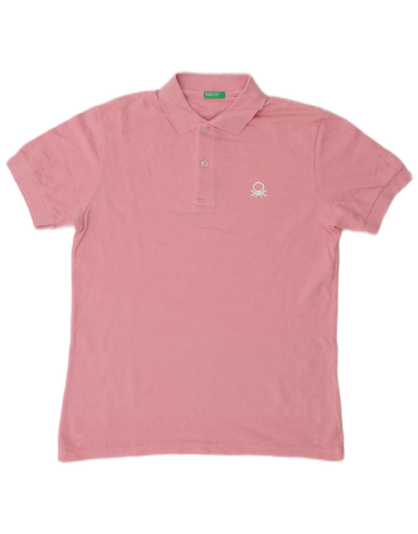 Chłopięca koszulka polo Benetton 11-12 lat 2XL, różowa, bawełniana