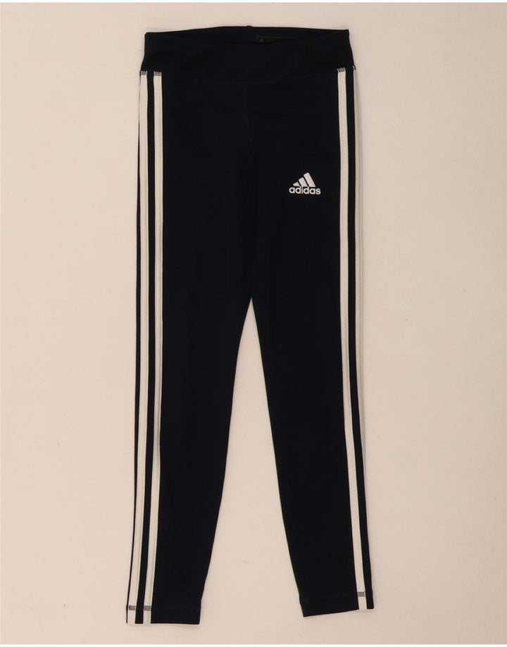 Legginsy ADIDAS Climalite dziewczęce 9-10 lat, granatowe, poliestrowe