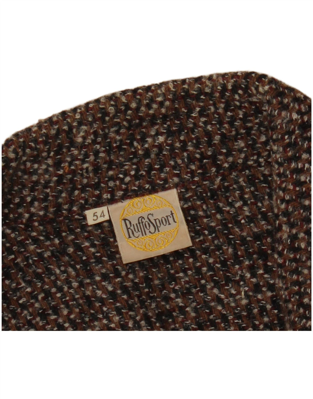 Męski sweter rozpinany VINTAGE IT 54 XL, brązowy, nakrapiany