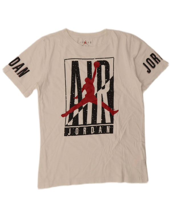 Chłopięcy T-shirt z grafiką Jordan, 13-14 lat, XL, biała bawełna