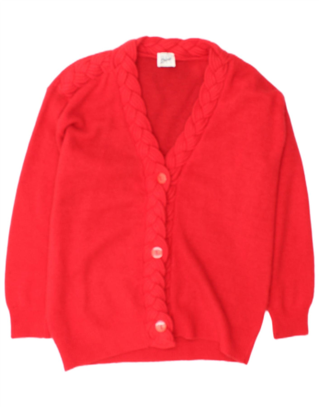 Damski sweter rozpinany Max Dine UK 18 XL, czerwona owcza wełna