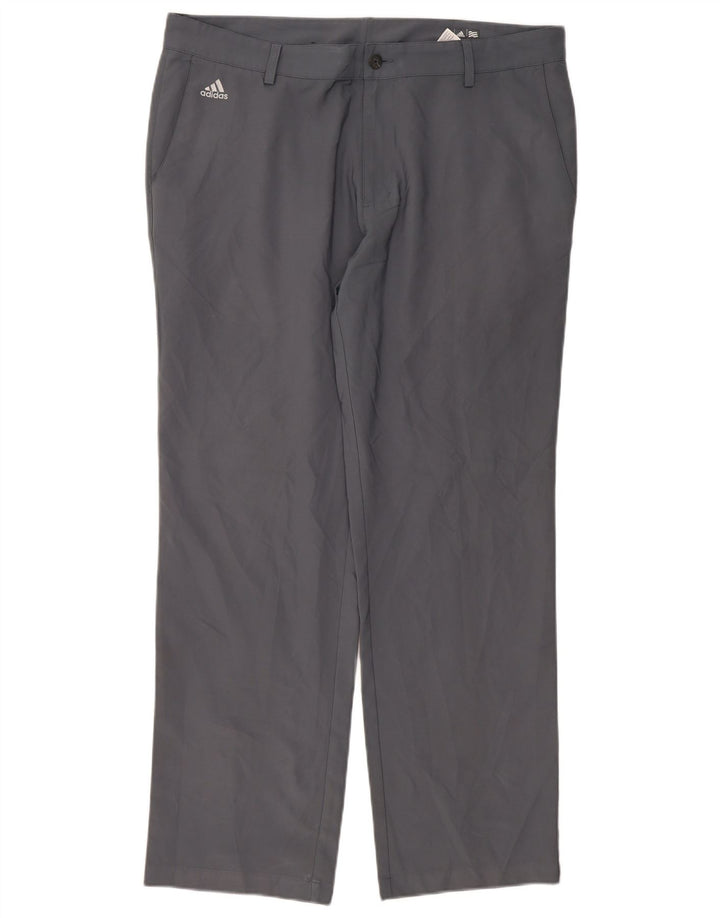 Adidas Męskie Climalite Straight Chino Spodnie W38 L32 Szary Poliester