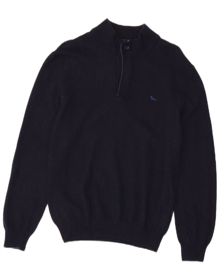 Damski sweter z zamkiem błyskawicznym Harmont & Blaine UK 12 Średni granatowy wełniany