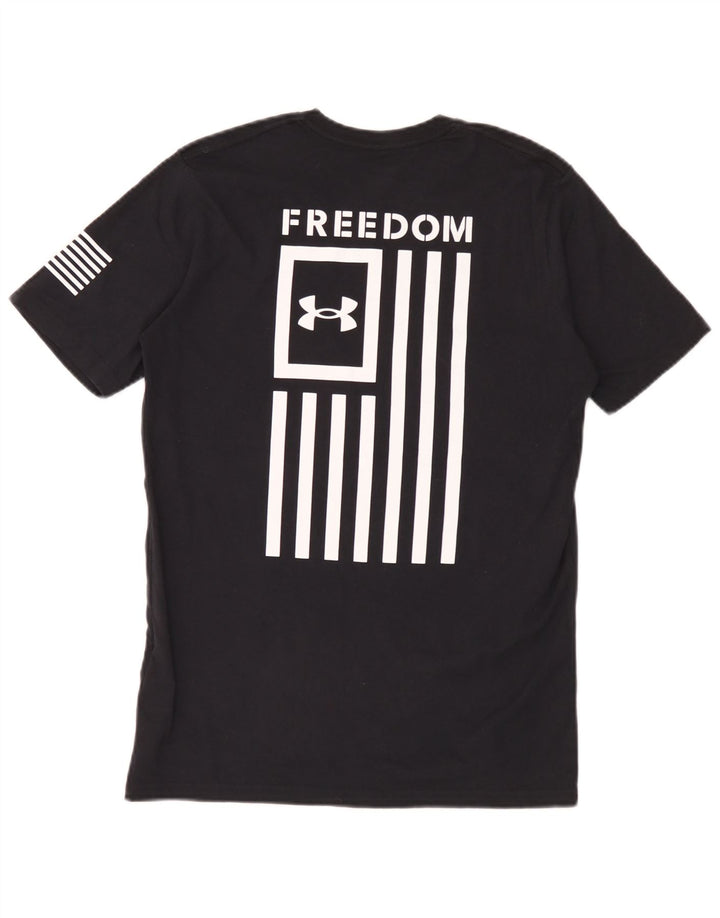 Męski T-shirt z grafiką Under Armour, mały, czarny, bawełniany