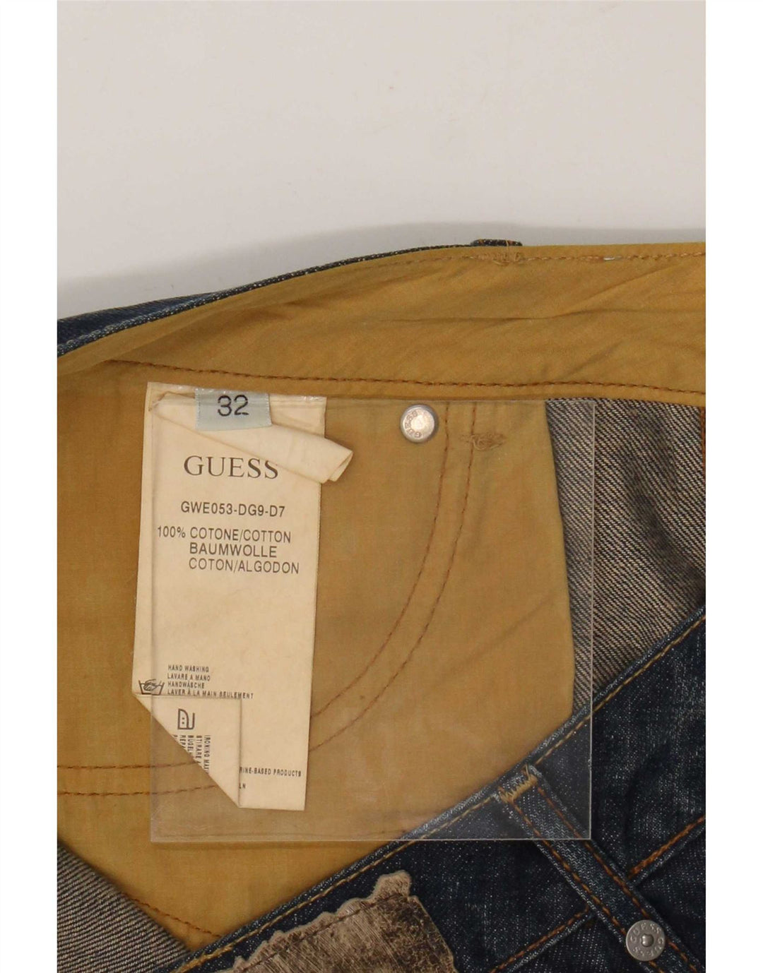 Guess Damska Mini Spódnica Denim W32 Duża Granatowa Bawełna