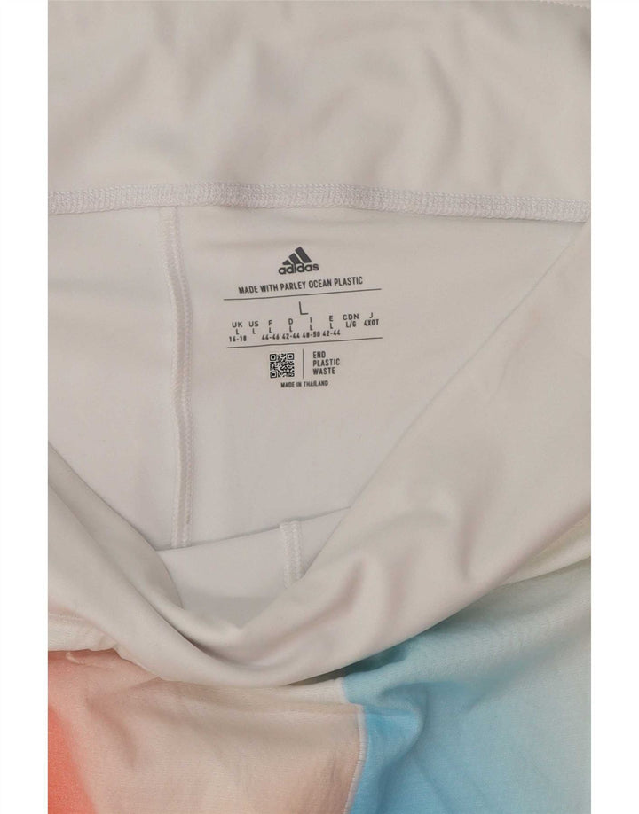 Adidas Damskie Aeroready Skort UK 16/18 Duży biały poliester z blokami kolorów
