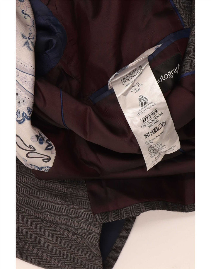Marks & Spencer Męska marynarka z autografem UK 42, duża, szara jodełka