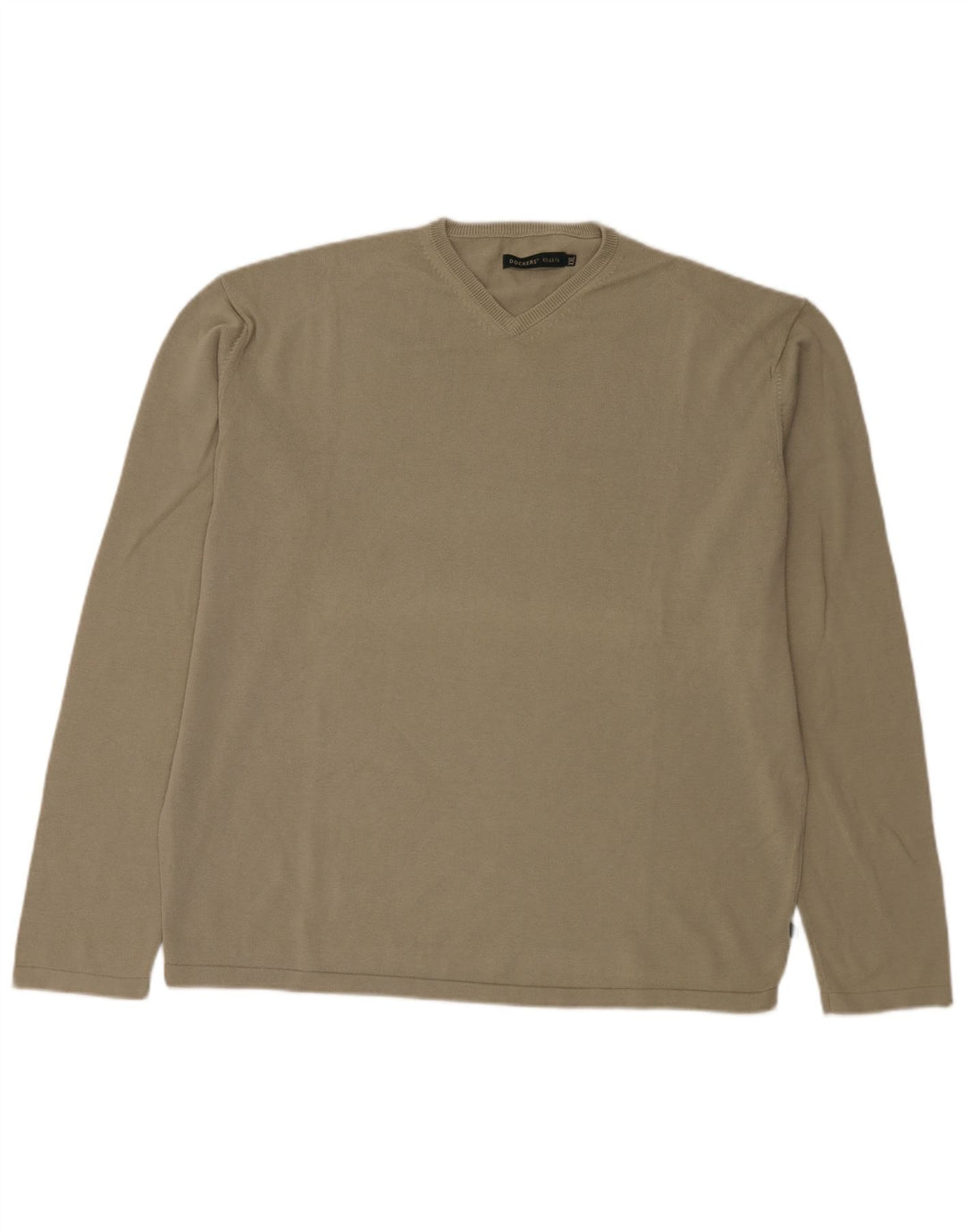 Męski sweter Dockers w kolorze khaki z dekoltem w szpic, 2XL khaki