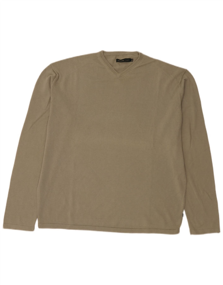 Męski sweter Dockers w kolorze khaki z dekoltem w szpic, 2XL khaki