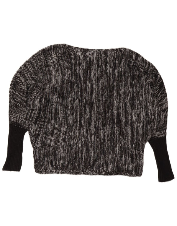 CALVIN KLEIN JEANS Damski sweter z dekoltem w łódkę UK 6 XS Szary nakrapiany