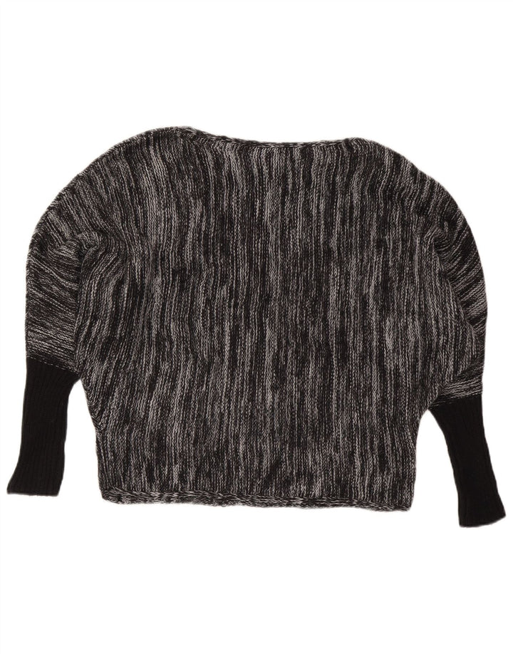 CALVIN KLEIN JEANS Damski sweter z dekoltem w łódkę UK 6 XS Szary nakrapiany