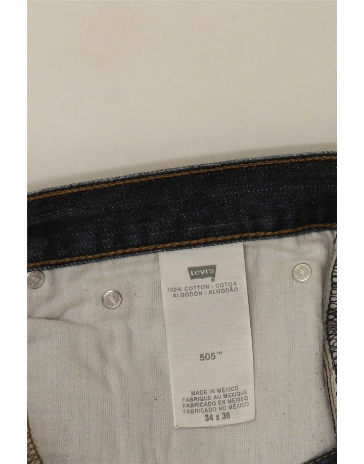 Męskie dżinsy Levi's 505 Straight W34 L36 Granatowa bawełna