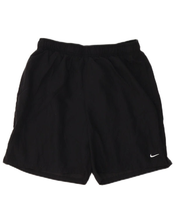 NIKE Womens Sport Shorts UK 12 Medium  Black Polyester