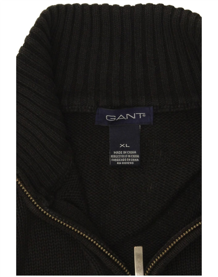 Męski sweter rozpinany Gant XL, czarny, lniany