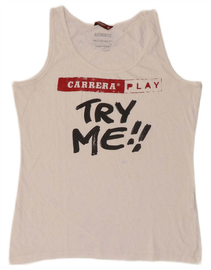 Damska kamizelka z grafiką CARRERA UK 12, średnia biel
