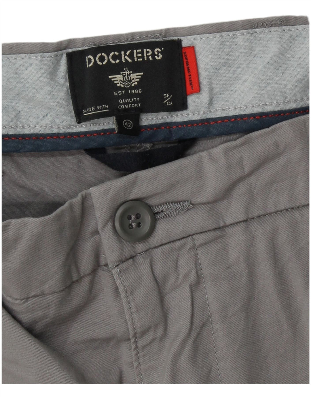Męskie spodenki chino DOCKERS W42 2XL szara bawełna