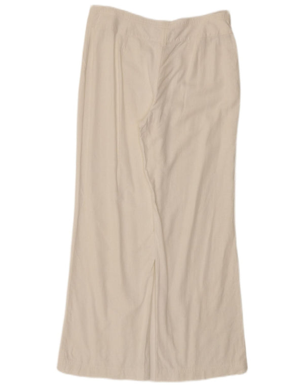 Marks & Spencer Damskie spodnie codzienne z szerokimi nogawkami UK 12 Medium W30 L27 Białe