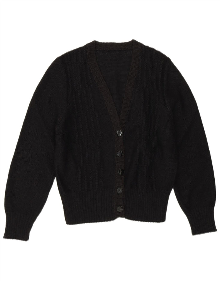 Sweter damski w stylu vintage, rozpinany UK 10, mały czarny