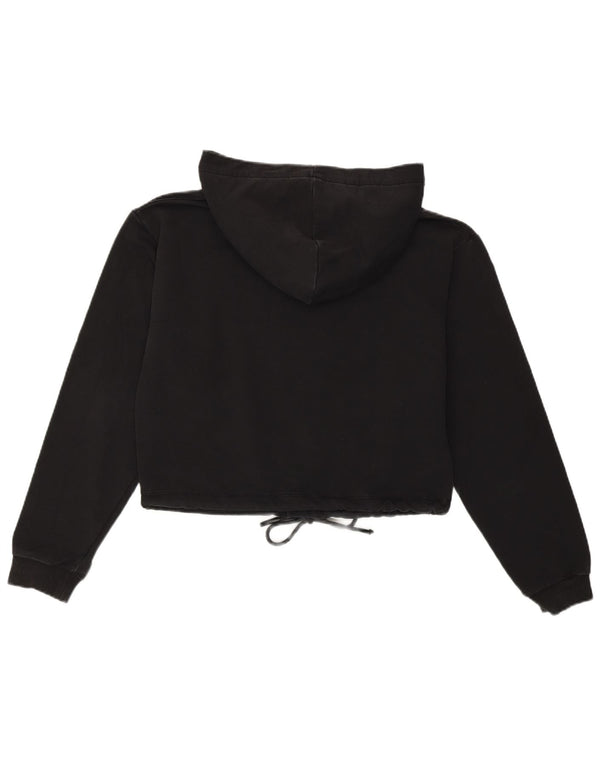 CALVIN KLEIN Damski sweter z kapturem i grafiką, UK 10, mały, czarny