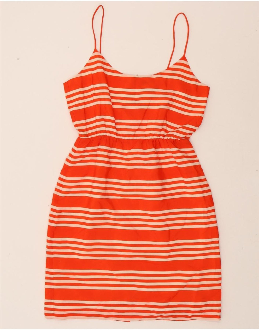 J. CREW Womens Sundress US 4 Small Orange Striped Polyester Vintage J. Crew and Second-Hand J. Crew from Messina Hembry 