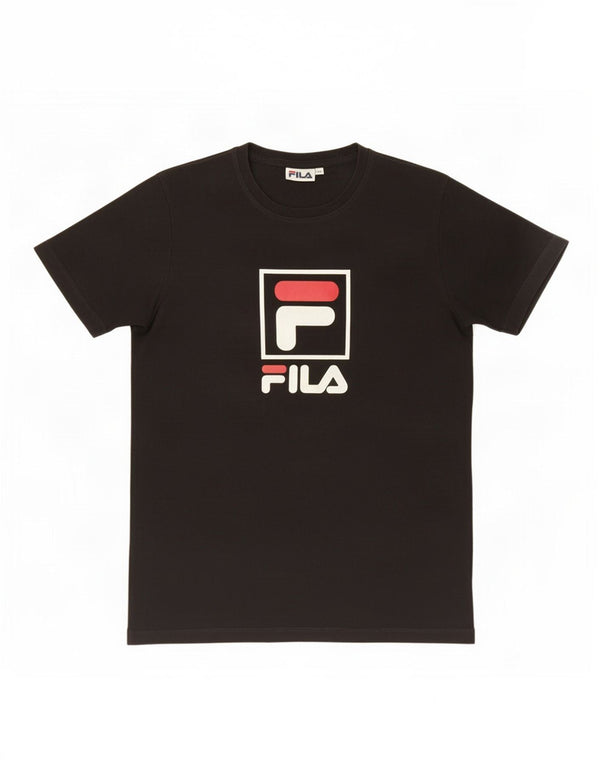 Chłopięcy T-shirt z grafiką Fila, 13-14 lat, czarny
