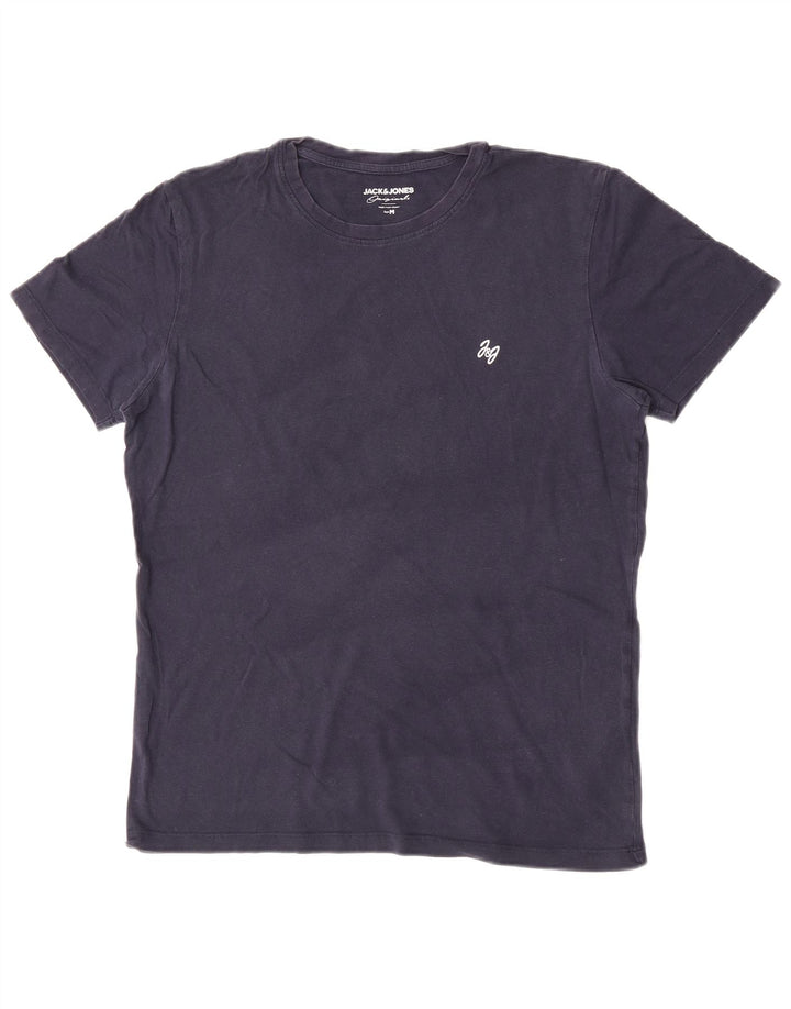 T-shirt męski Jack & Jones, średni, granatowy, bawełniany