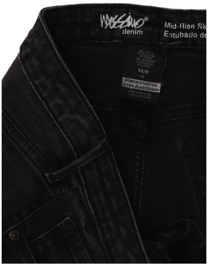 Damskie dżinsy rurki MOSSIMO Power Stretch US 14, duże W32 L29, czarne
