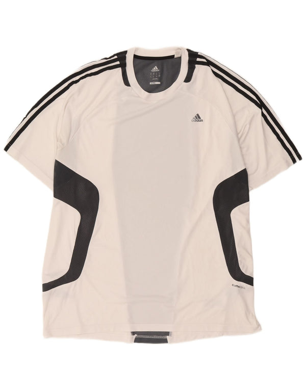 Adidas Mens Climacool T-Shirt Top 2XL White Colourblock Polyester