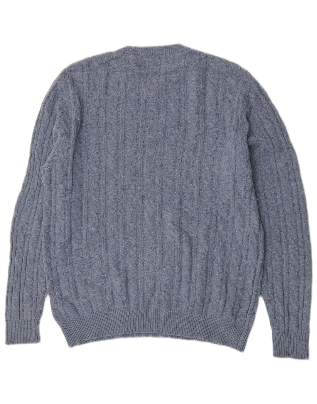 Jack Wills Męski sweter z okrągłym dekoltem Marlow, duży, niebieski, wełniany