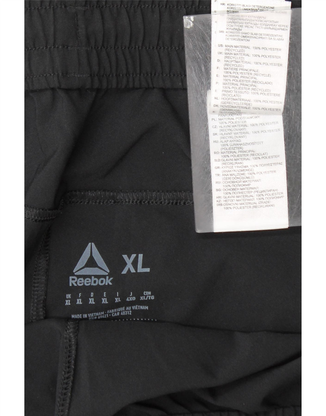 Męskie spodenki sportowe Reebok XL, czarny poliester