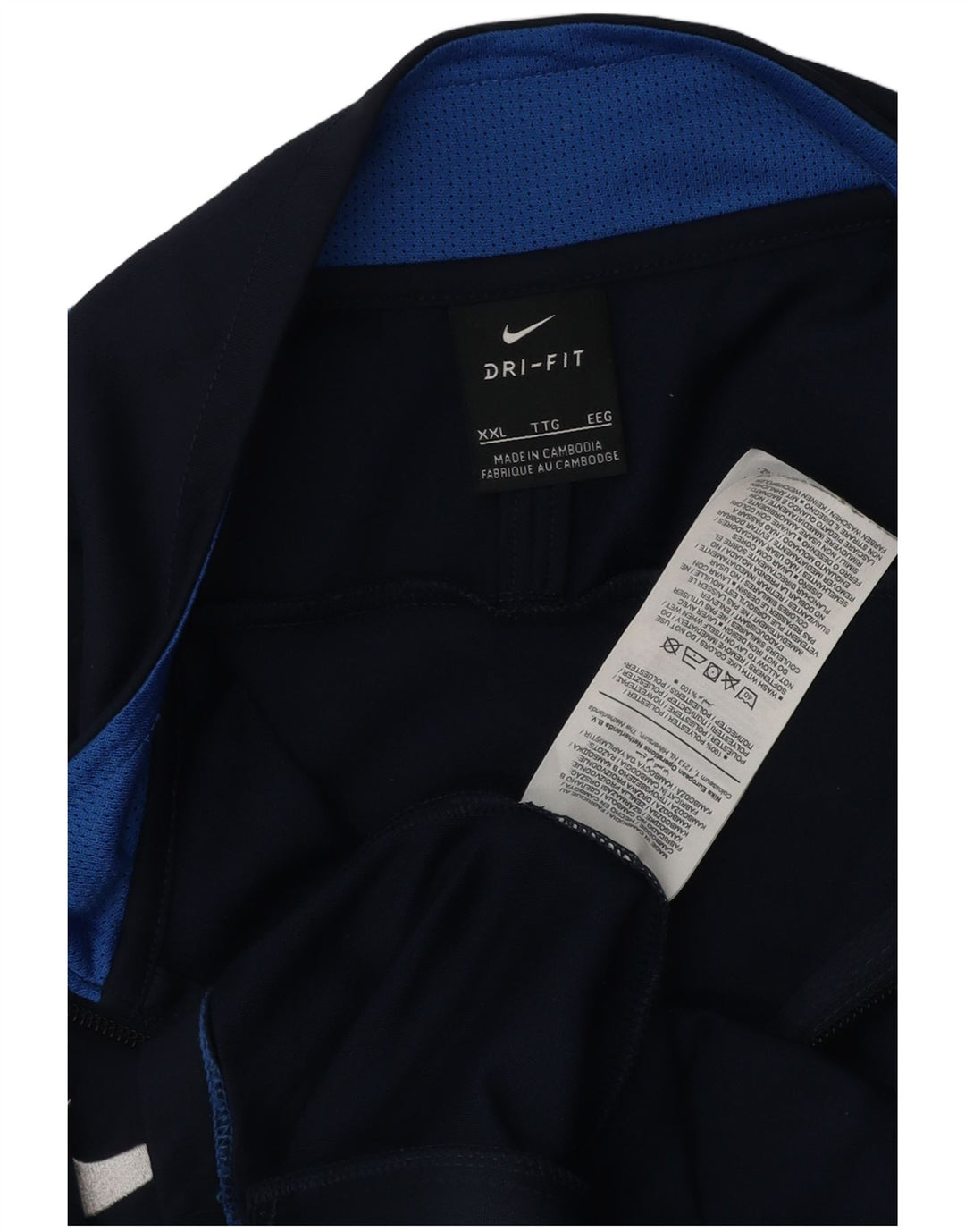 Męska kurtka dresowa Nike Dri Fit 2XL Granatowy poliester z blokami kolorów