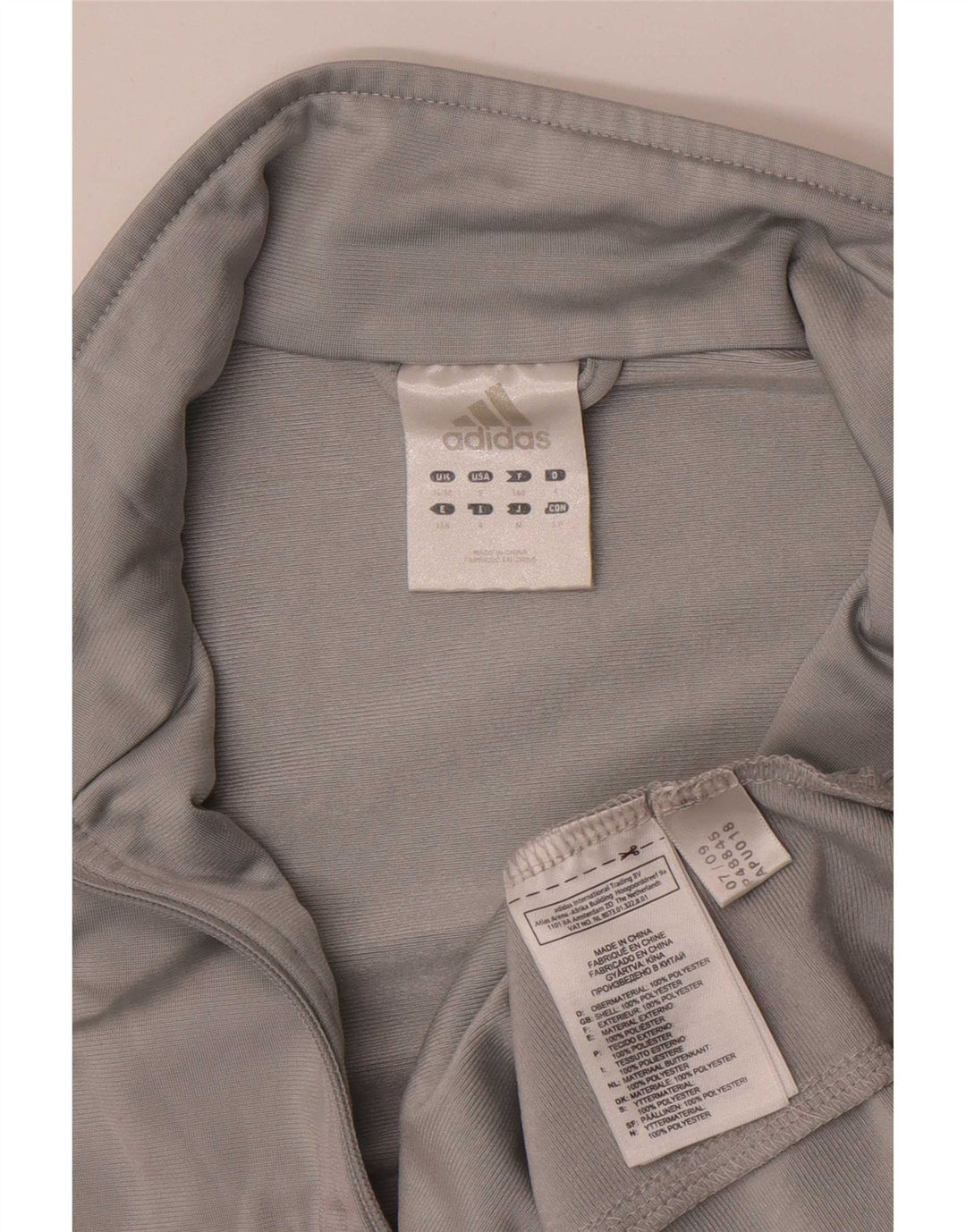 Adidas Męska bluza dresowa UK 36/38 Mały szary poliester z blokami kolorów