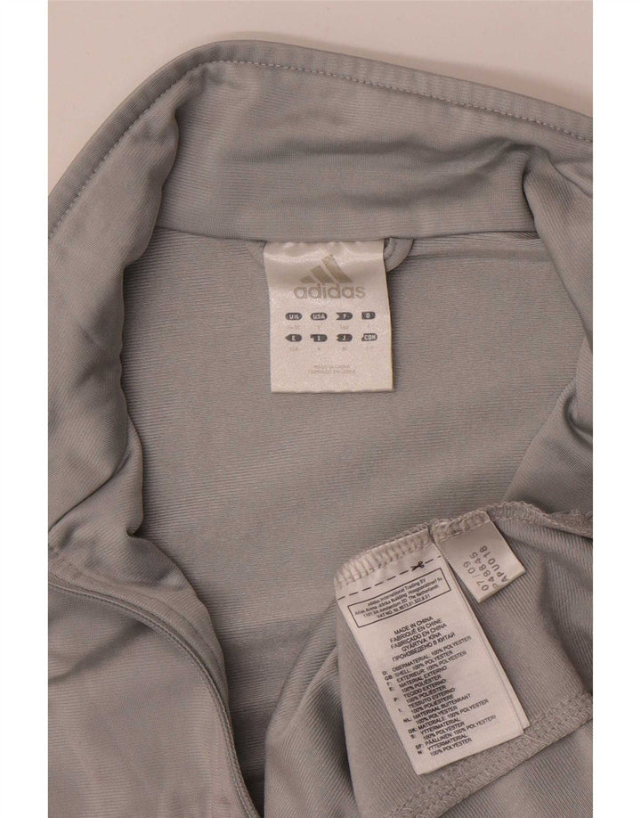 Adidas Męska bluza dresowa UK 36/38 Mały szary poliester z blokami kolorów