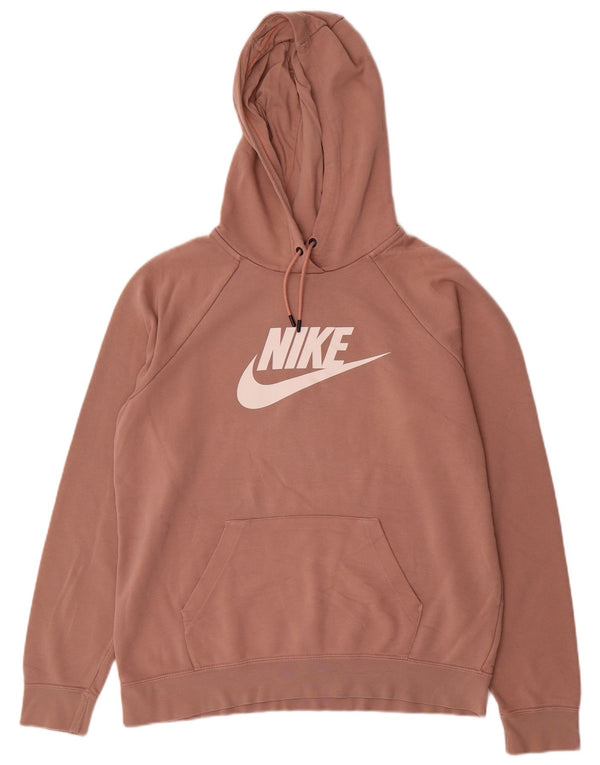 Damski sweter z kapturem Nike Graphic UK 16, duży, brązowy, bawełniany