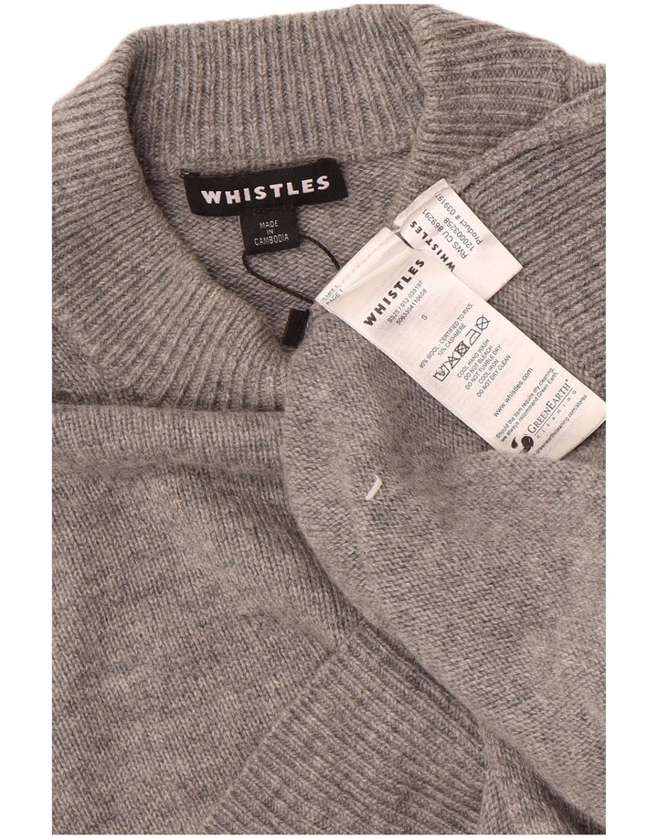 Whistles Damski sweter oversize z golfem UK 10 Small, szara wełna