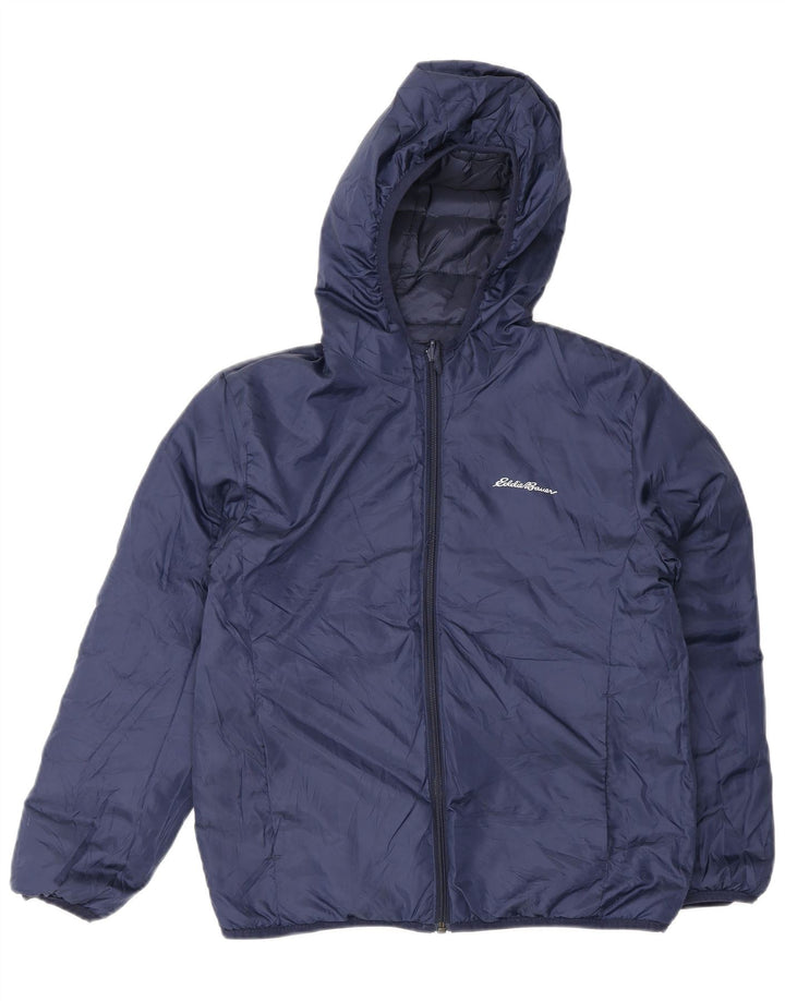 Eddie Bauer Chłopięca wyściełana kurtka z kapturem 10-11 lat, średni granat