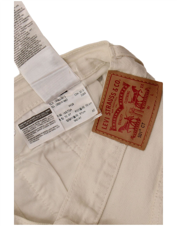 Damskie spodenki jeansowe LEVI'S 501 w trudnej sytuacji W28 Średnia biała bawełna