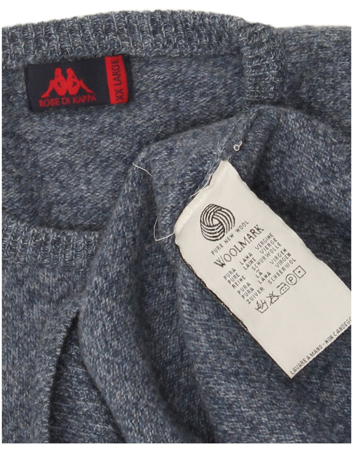 Sweter damski Kappa z okrągłym dekoltem UK 20 2XL Niebieska wełna