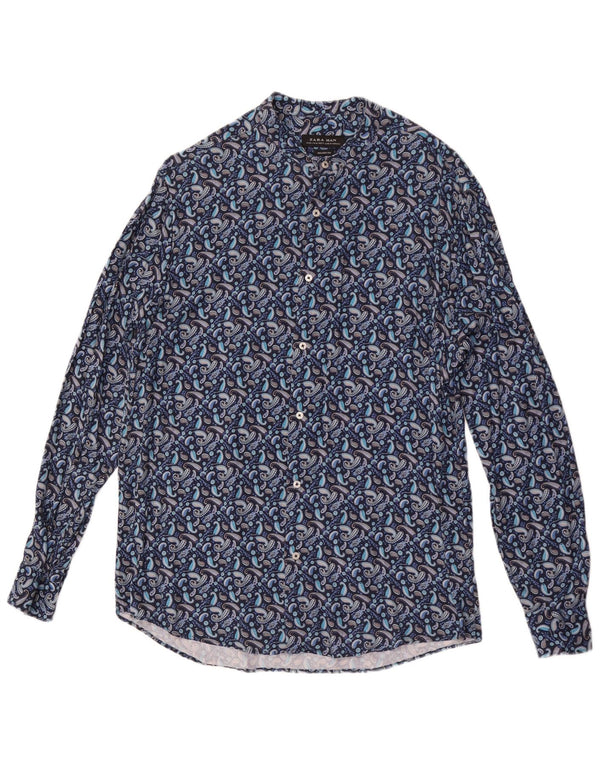 Męska koszula o swobodnym kroju Zara XL, niebieska wiskoza Paisley