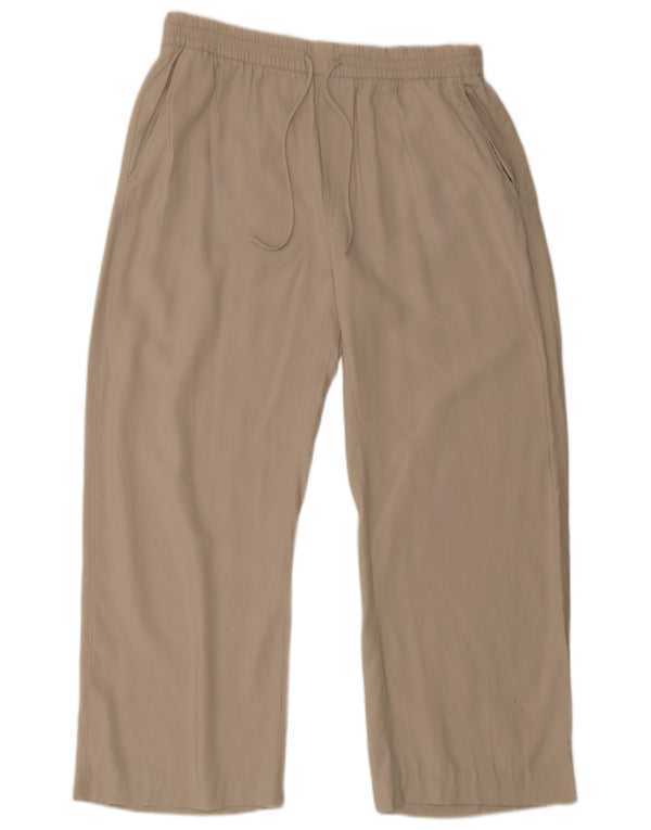 Proste spodnie damskie Zara XL W38 L28 Beżowy Lyocell