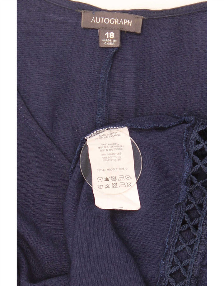 Marks & Spencer Damska bluzka oversize z autografem, UK 18 XL, granatowa
